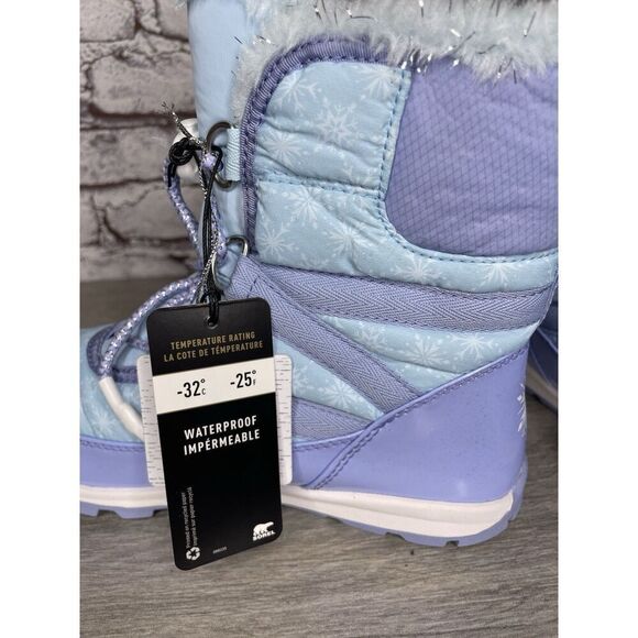 Disney X Sorel Z52113 Blue Whitney Short Frozen 2 Elsa Snow Boot Girls 5 US/37EU - Picture 9 of 16